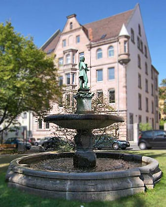 Burgschmietbrunnen in Nürnberg, zu Ehren des Erzgießers Burgschmiet