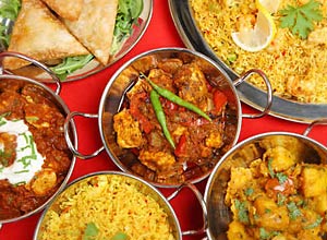 Indien, Indian Curry Meal Banquet © Joe Gough