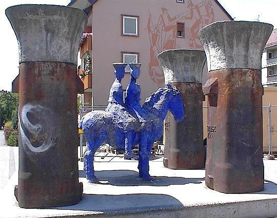 Die Blauen Reiter in Nürnberg, 1993 von Johannes Bruns geschaffen