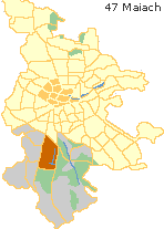 Maiach in der Außenstadt Süd von Nürnberg, Lage des Stadtteils im Stadtplan