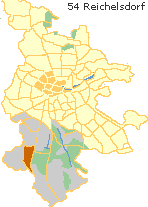 Reichelsdorf  mit Koppemhof Außenstadt Süd von Nürnberg, Lage des Stadtteils im Stadtplan