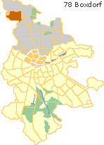 Boxdorf in Nürnberg Nordstadt, Lage der Stadtteile im Stadtplan
