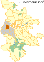 Gaismannshof, Lage des Stadtteils im Stadtplan in der Weststadt Nürnbergs