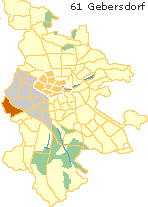 Gebersdorf, Lage der Stadtteile im Stadtplan von Nürnberg