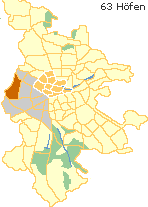 Höfen und Leyh nahe der Westtangente, Lage der Stadtteile im Stadtplan von Nürnberg