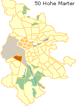 Hohe Marter in der Weststadt von Nürnberg, Lage des Stadtteils im Stadtplan